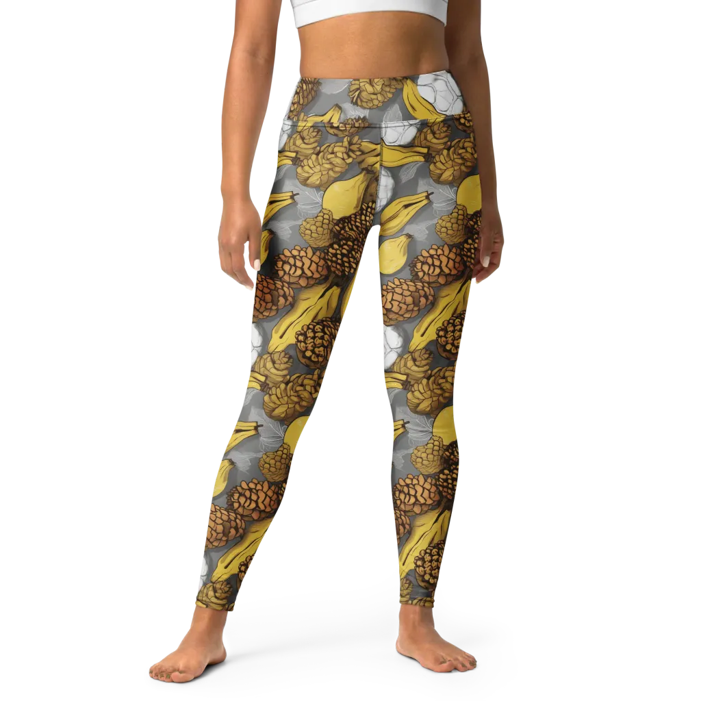 Banana Pinecone on Yoga Leggings — Front