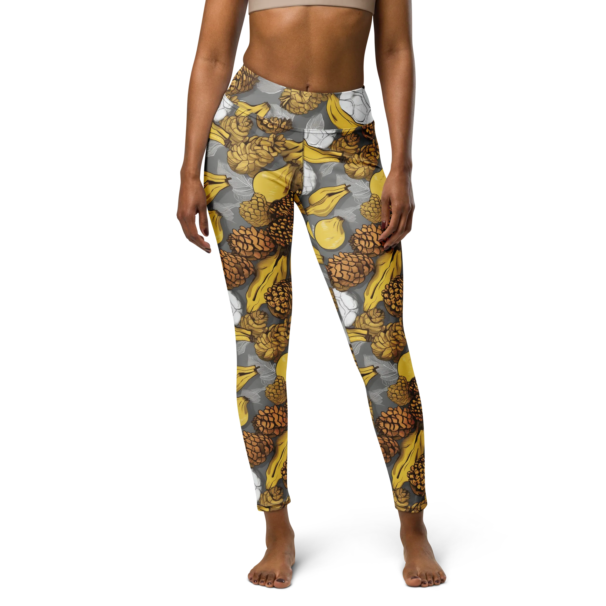 Banana Pinecone on Yoga Leggings — Front