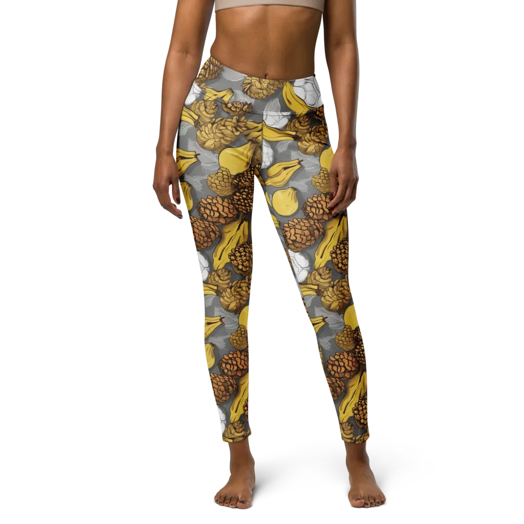 Banana Pinecone on Yoga Leggings — Front