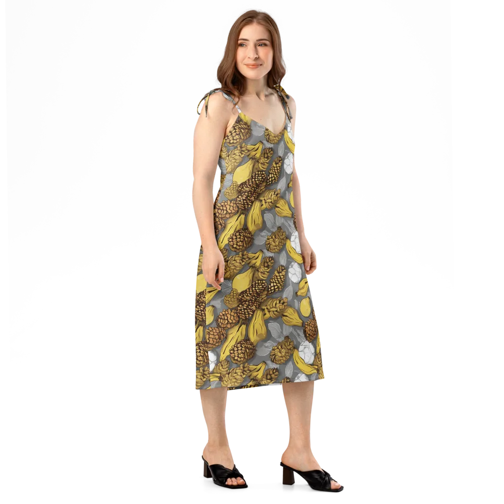 Banana Pinecone on Slip Dress — Right Front
