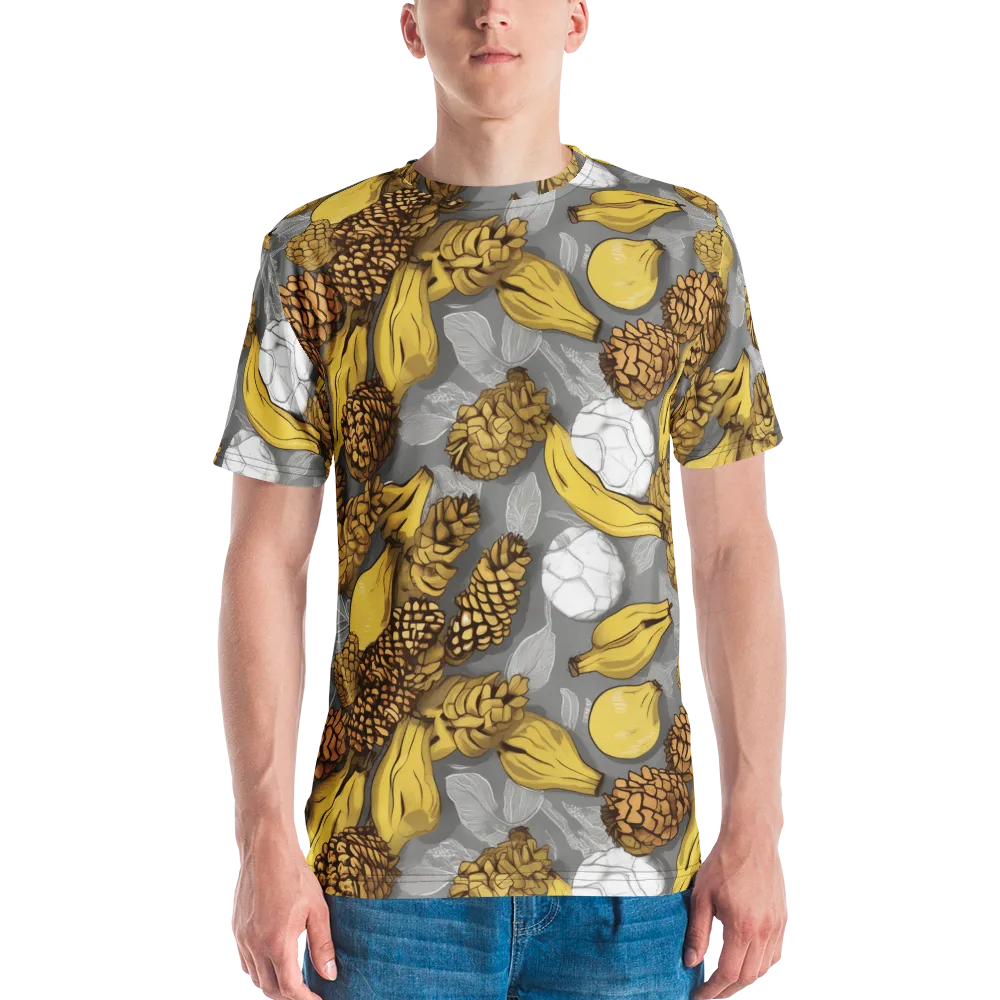 Banana Pinecone on Men's Crew Neck T-Shirt — Front