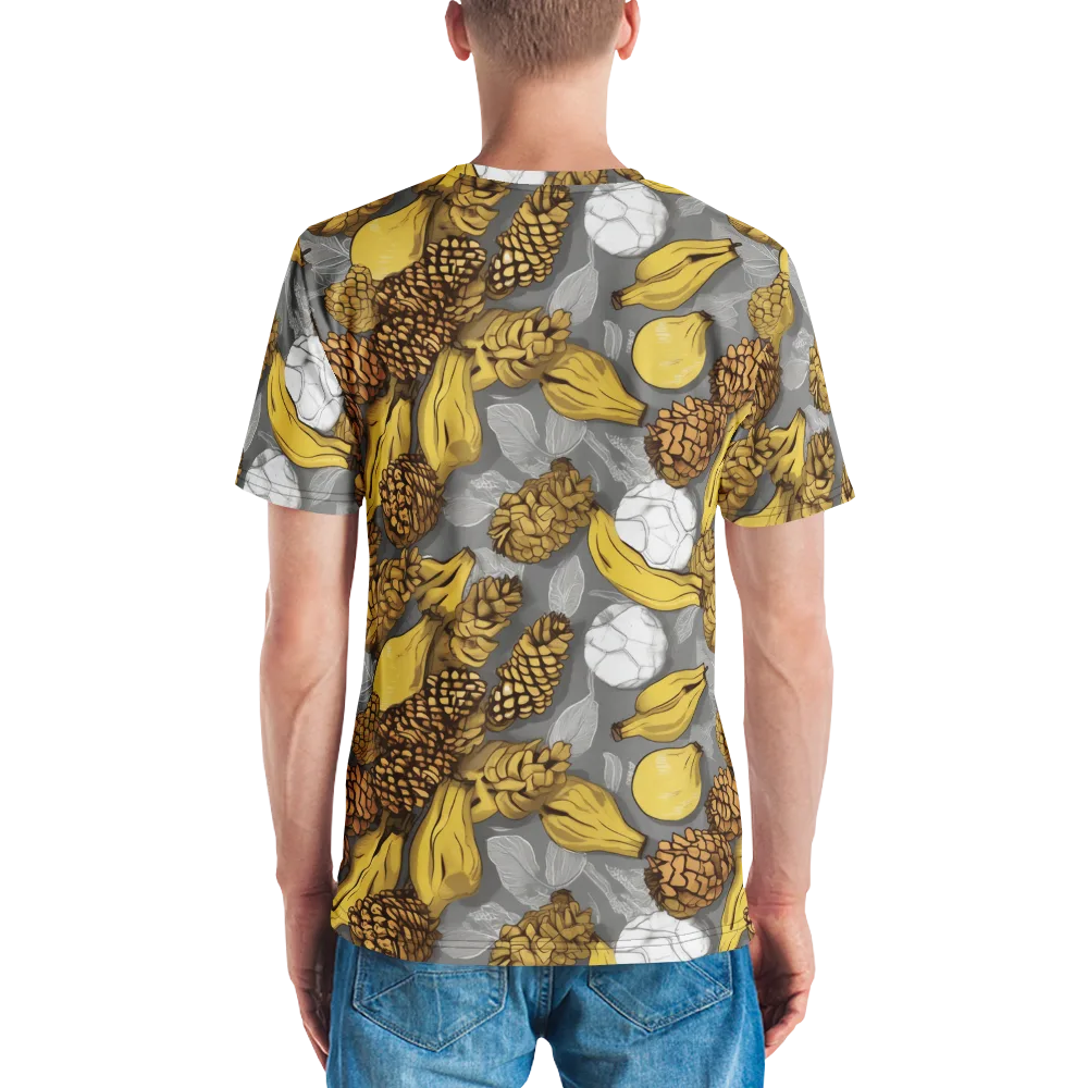Banana Pinecone on Men's Crew Neck T-Shirt — Back
