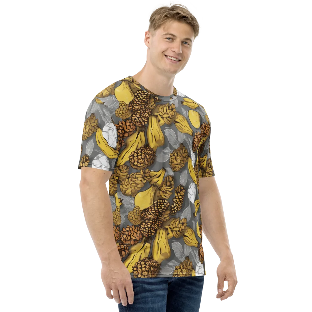 Banana Pinecone on Men's Crew Neck T-Shirt — Right