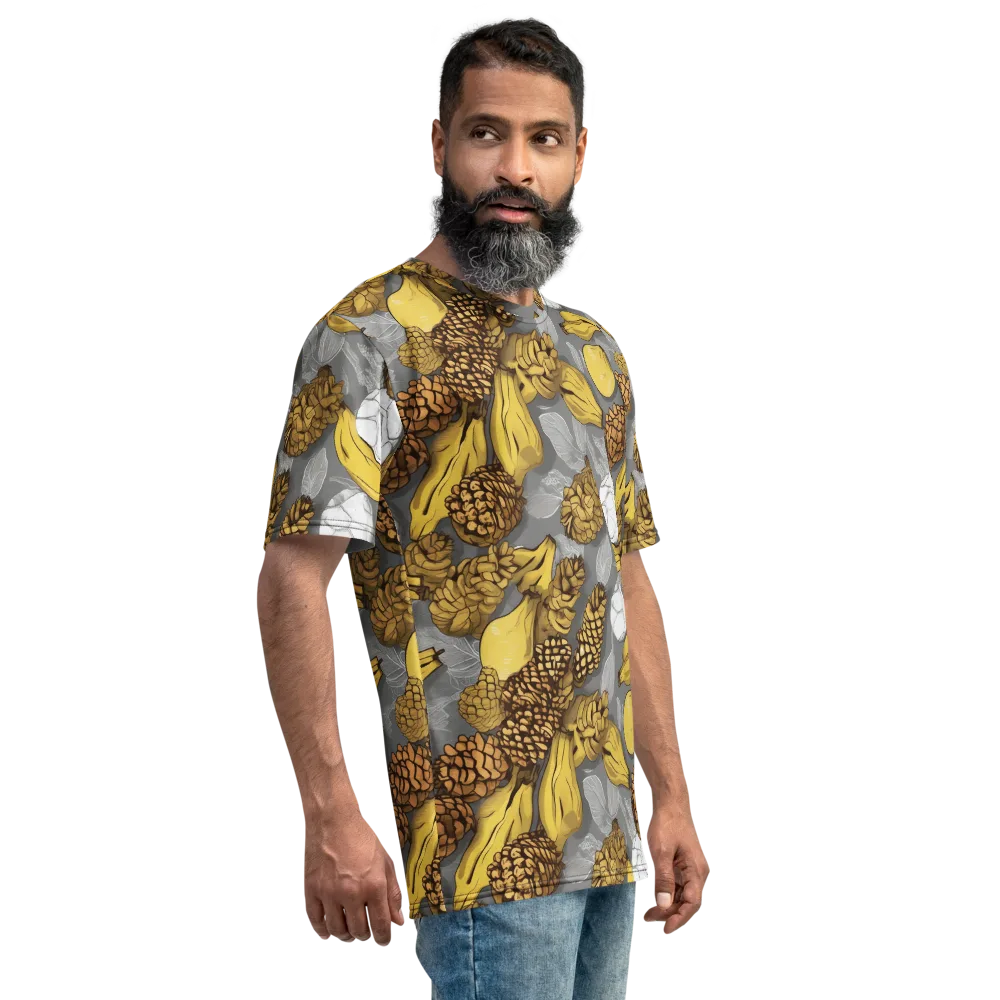Banana Pinecone on Men's Crew Neck T-Shirt — Right