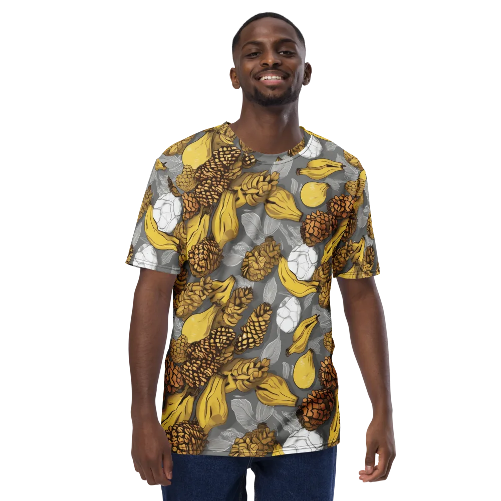 Banana Pinecone on Men's Crew Neck T-Shirt — Front