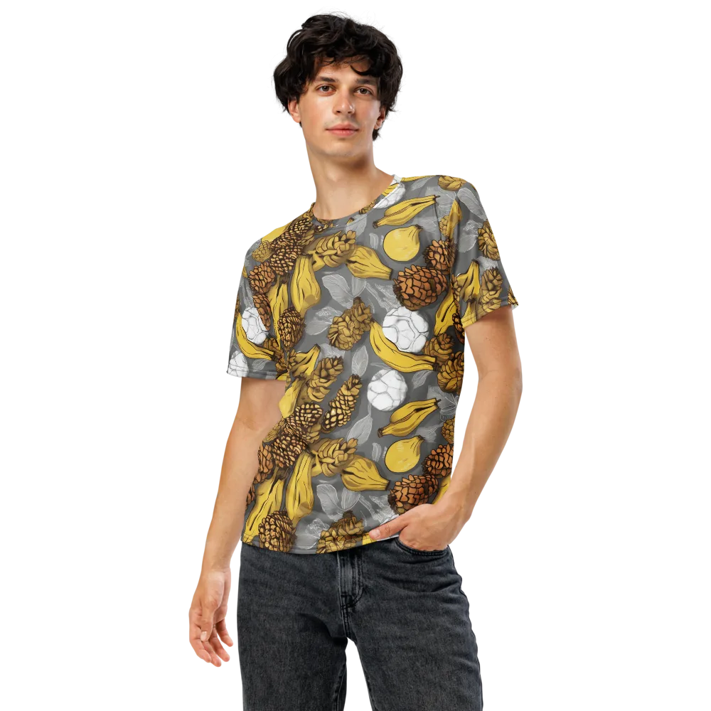 Banana Pinecone on Men's Crew Neck T-Shirt — Front