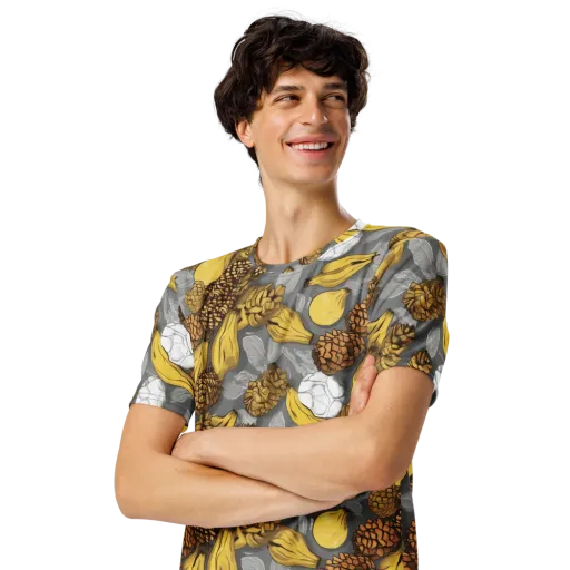 Banana Pinecone on a Men's Crew Neck T-Shirt