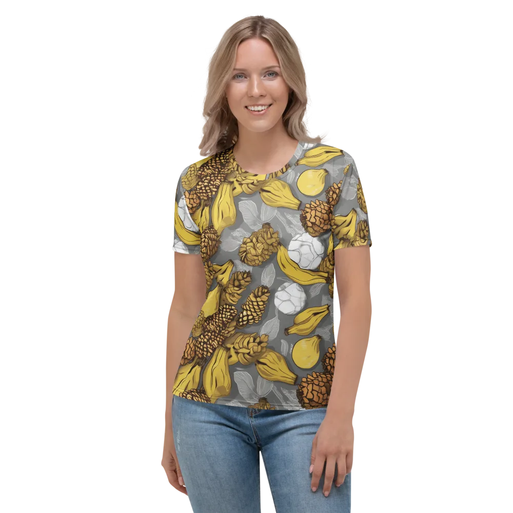 Banana Pinecone on Women's Crew Neck T-Shirt — Front