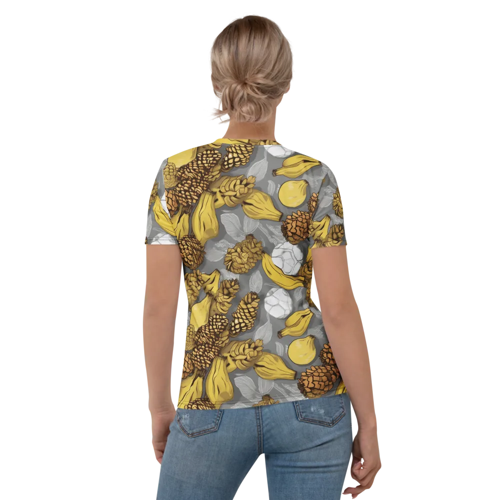 Banana Pinecone on Women's Crew Neck T-Shirt — Back