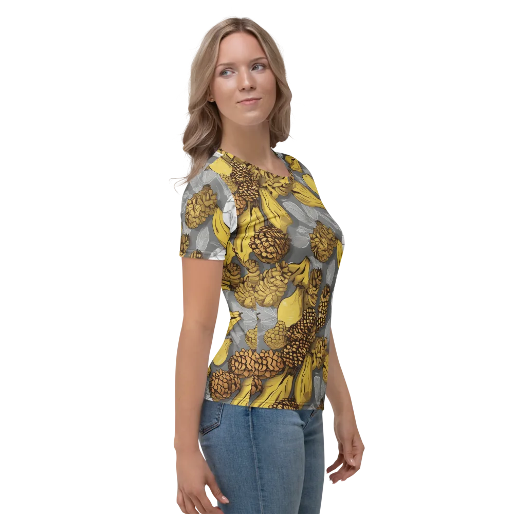 Banana Pinecone on Women's Crew Neck T-Shirt — Right