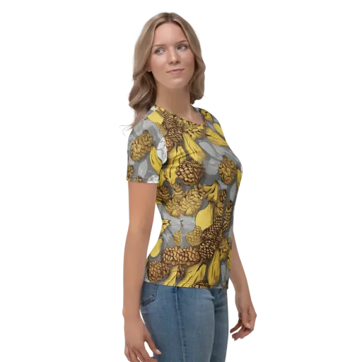 Banana Pinecone on a Women's Crew Neck T-Shirt