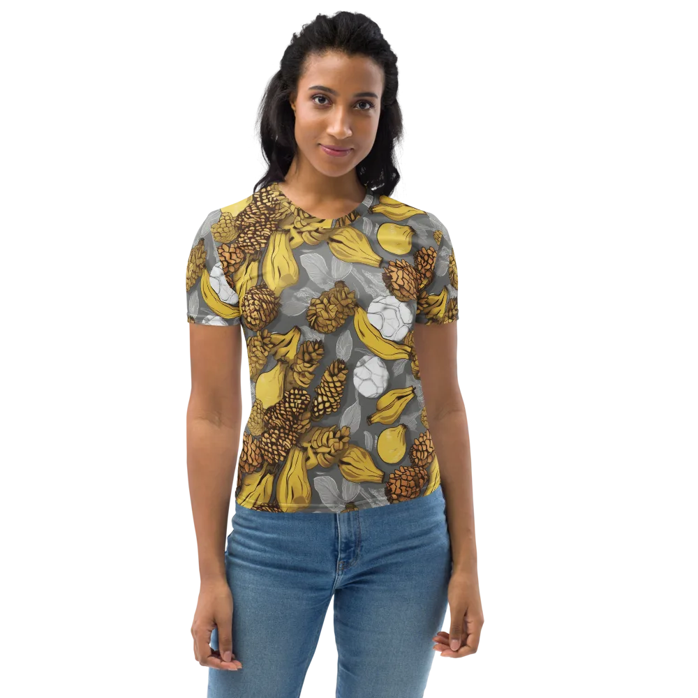 Banana Pinecone on Women's Crew Neck T-Shirt — Front