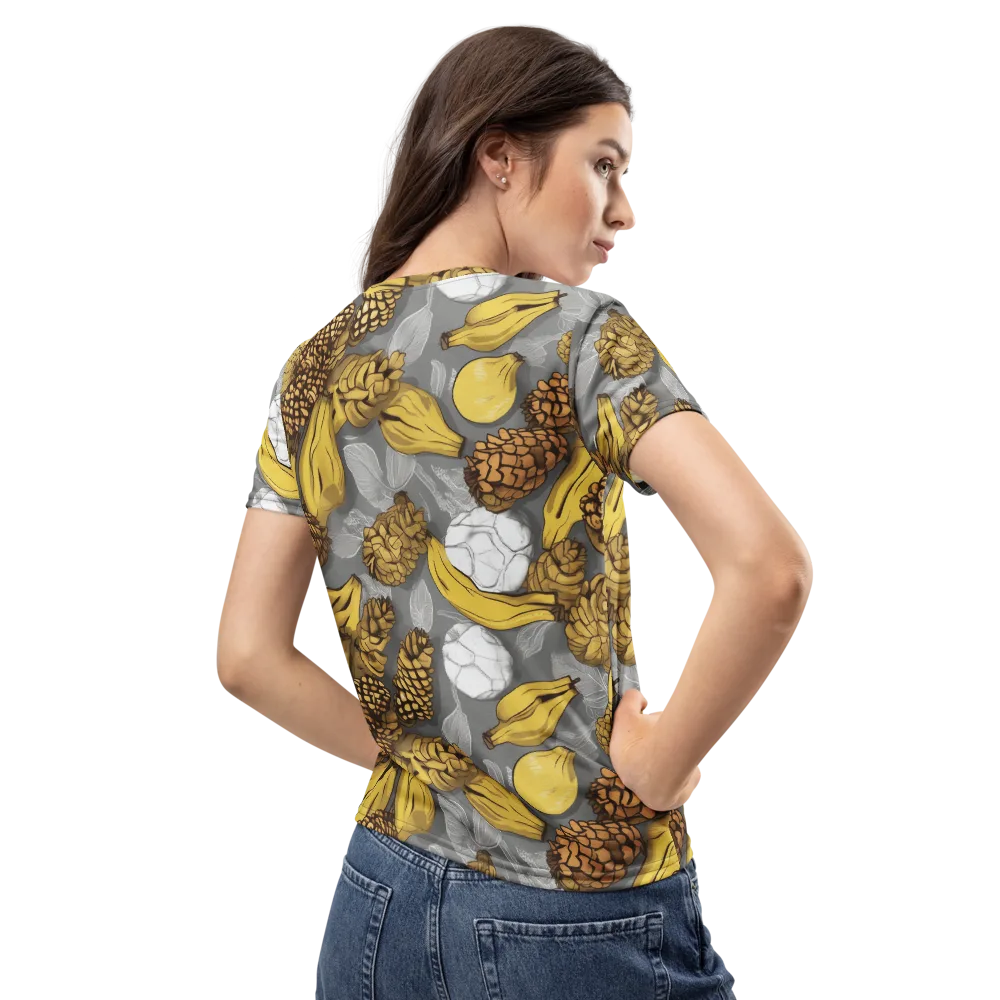 Banana Pinecone on Women's Crew Neck T-Shirt — Back