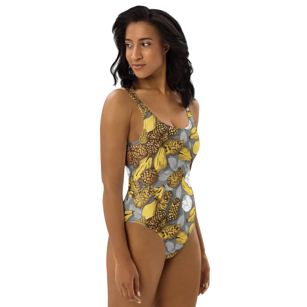 Banana Pinecone on One-Piece Swimsuit — Right