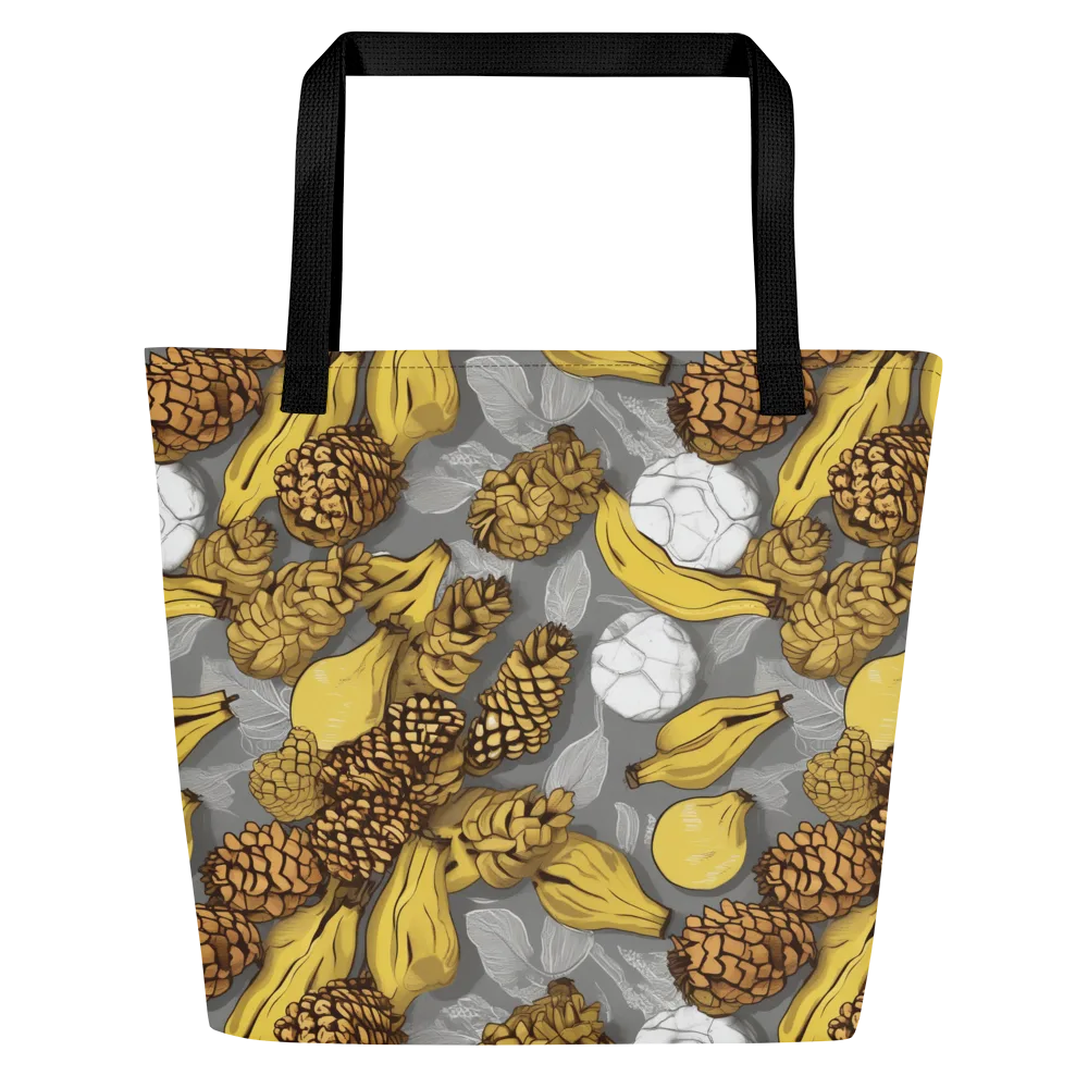 Banana Pinecone on Large Tote Bag W/ Pocket — Front