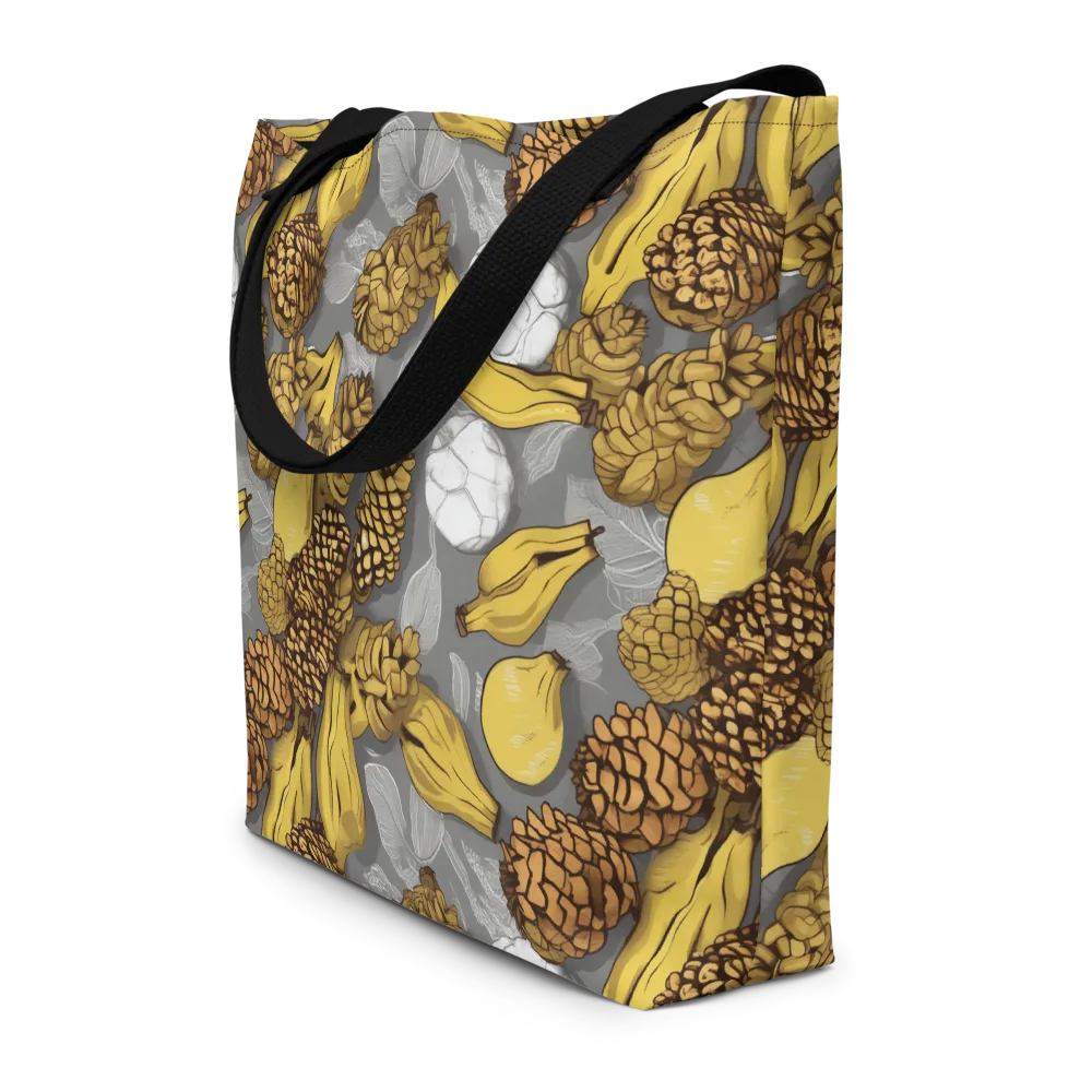Banana Pinecone on Large Tote Bag W/ Pocket — Front