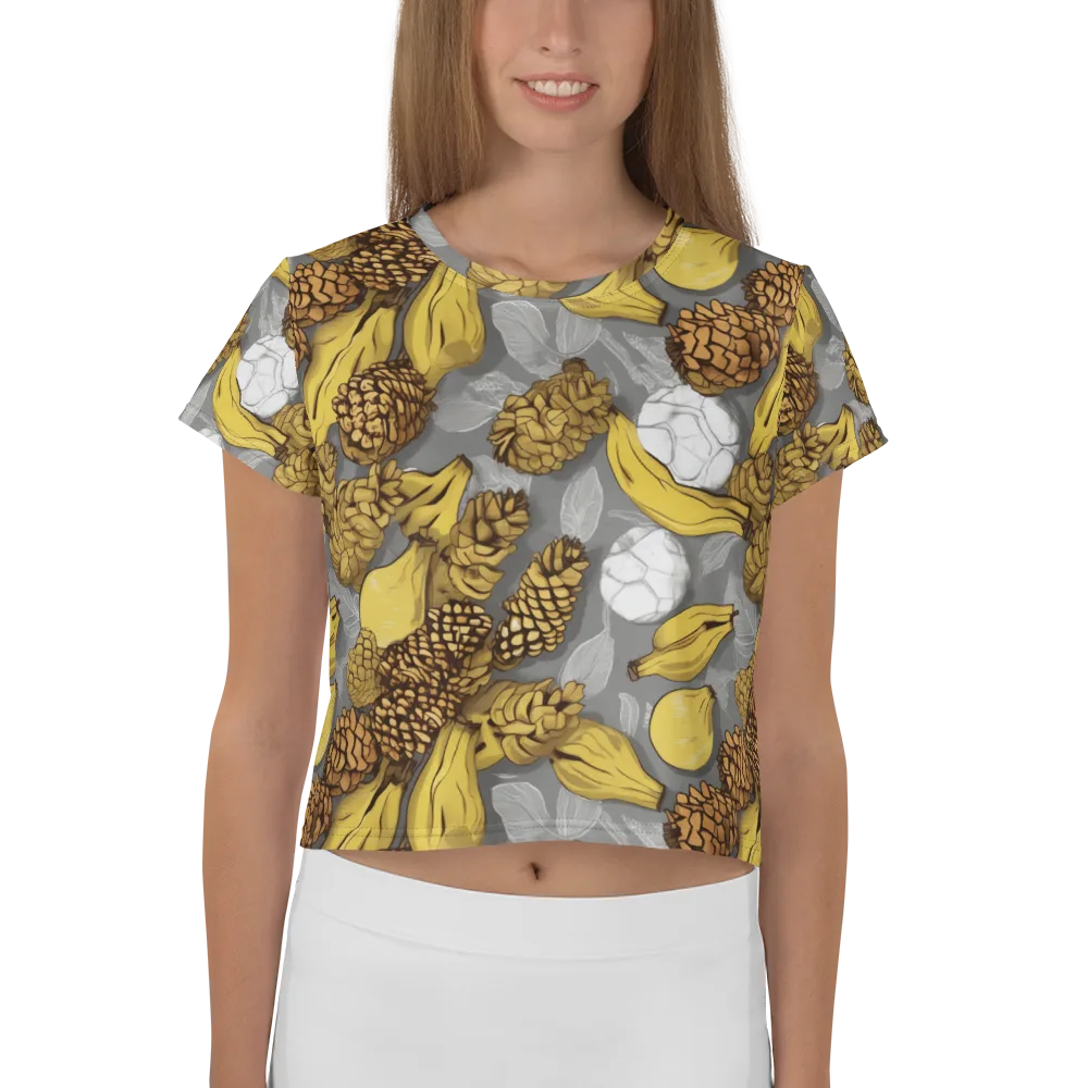Banana Pinecone on Crop Tee — Front