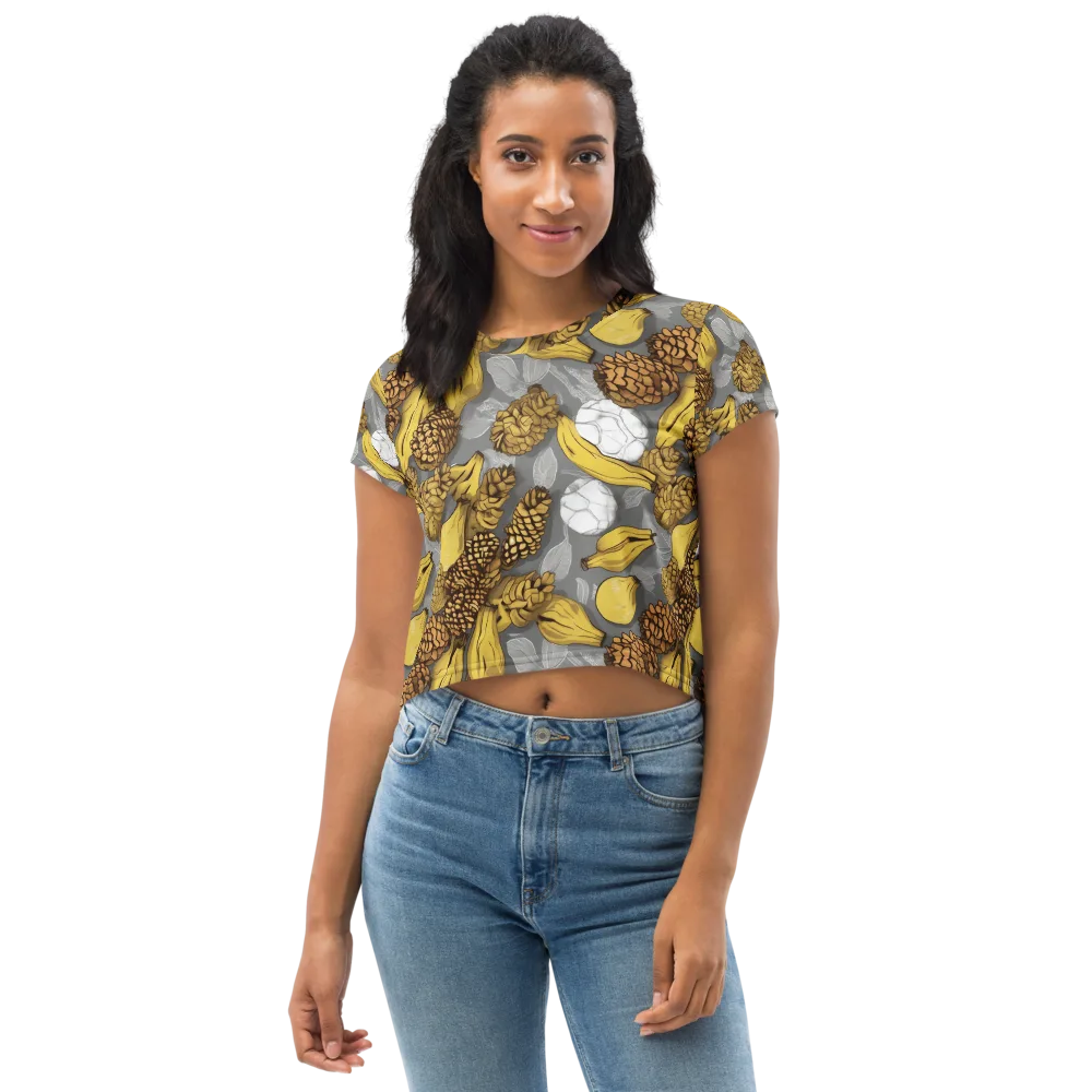 Banana Pinecone on Crop Tee — Front