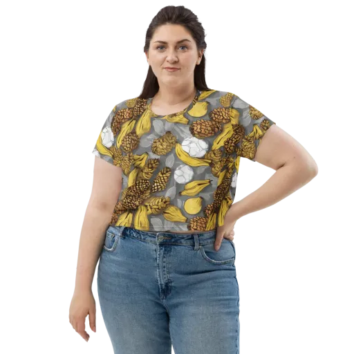 Banana Pinecone on a Crop Tee