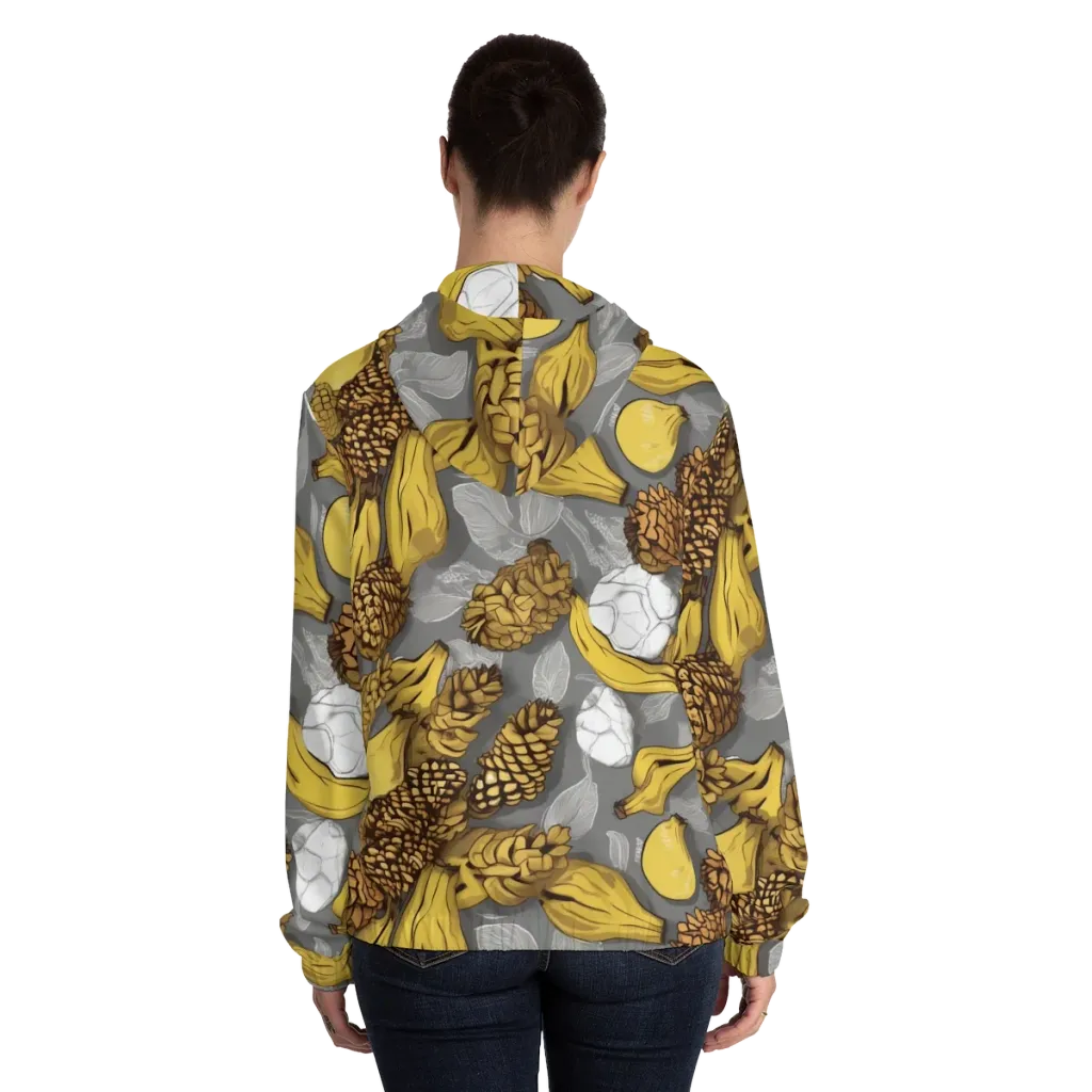 Banana Pinecone on Women's Full-Zip Hoodie — Back On Person