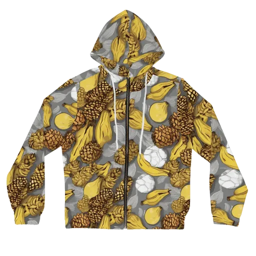 Banana Pinecone on a Women's Full-Zip Hoodie