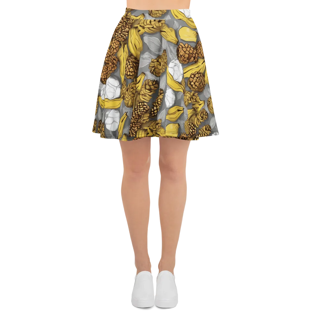 Banana Pinecone on Skater Skirt — Front