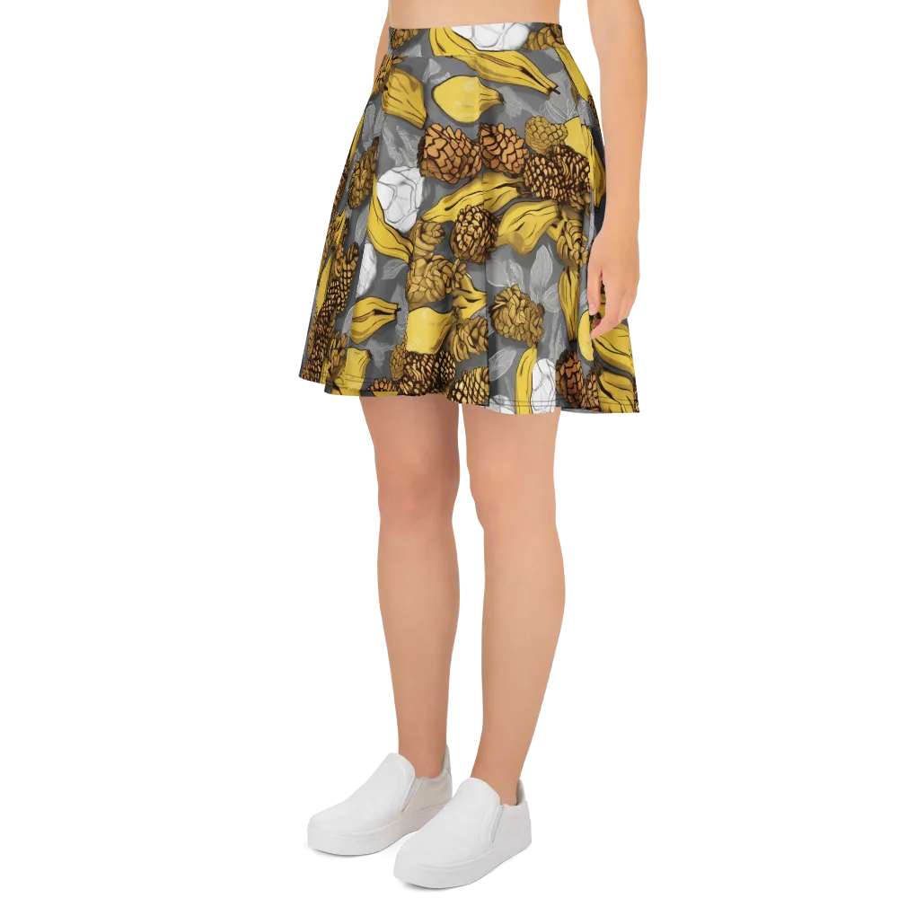 Banana Pinecone on Skater Skirt — Left