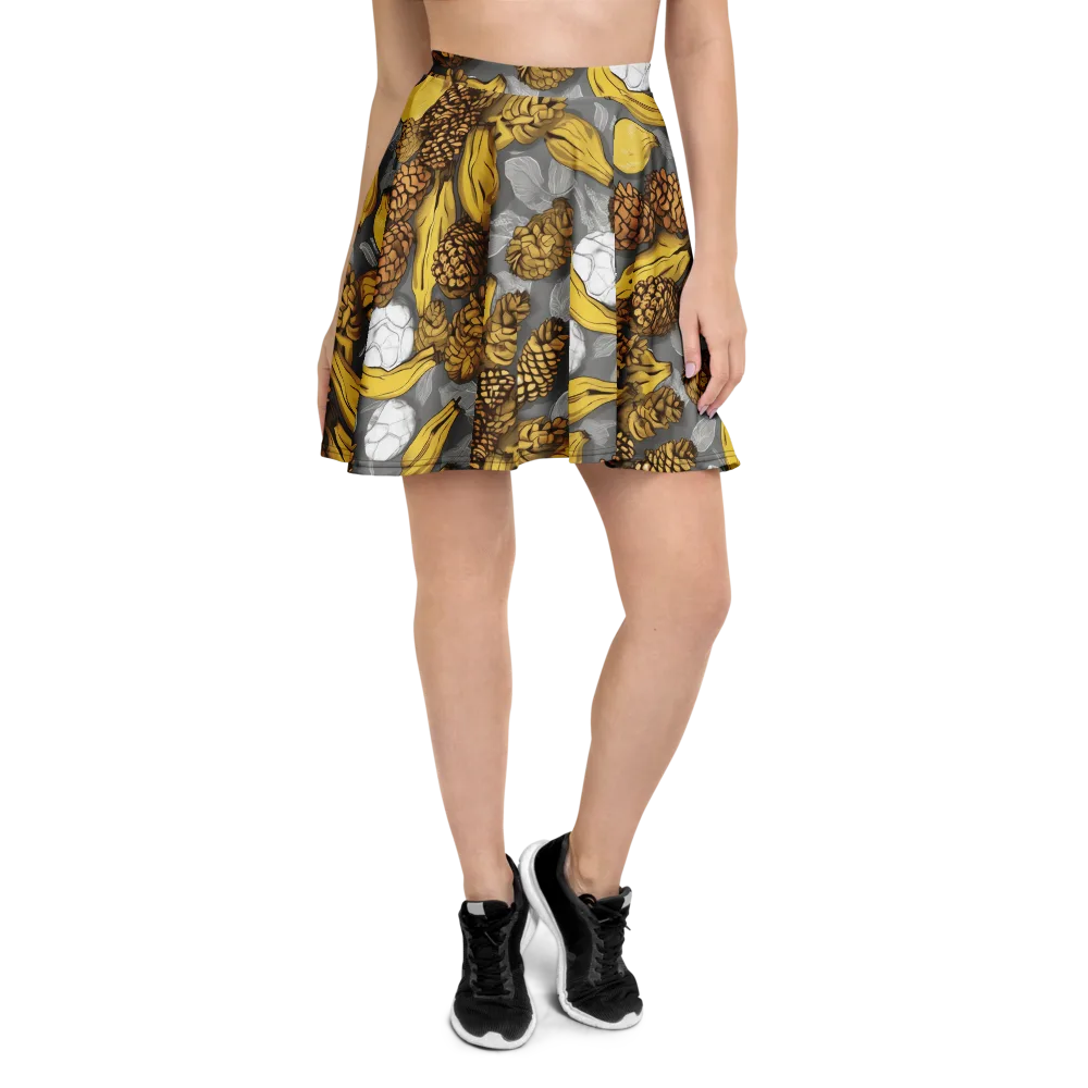 Banana Pinecone on Skater Skirt — Front