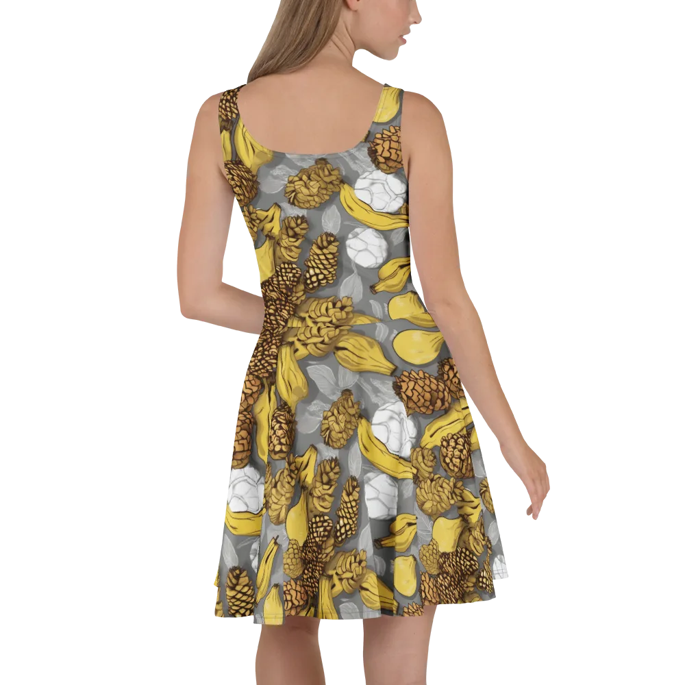 Banana Pinecone on Skater Dress — Back