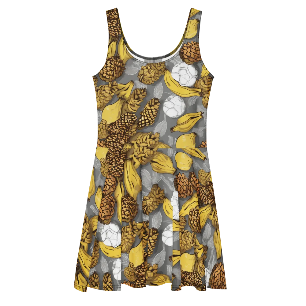 Banana Pinecone on Skater Dress — Front