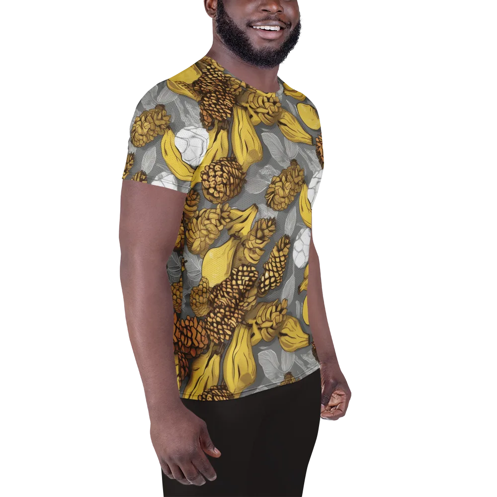 Banana Pinecone on Men's Athletic T-Shirt — Right