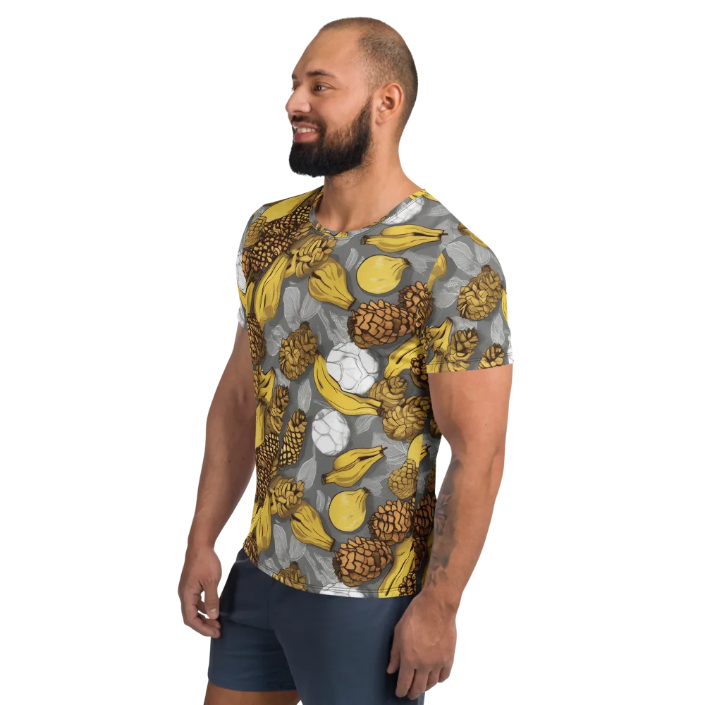 Banana Pinecone on Men's Athletic T-Shirt — Left