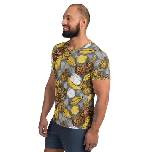 Banana Pinecone on a Men's Athletic T-Shirt