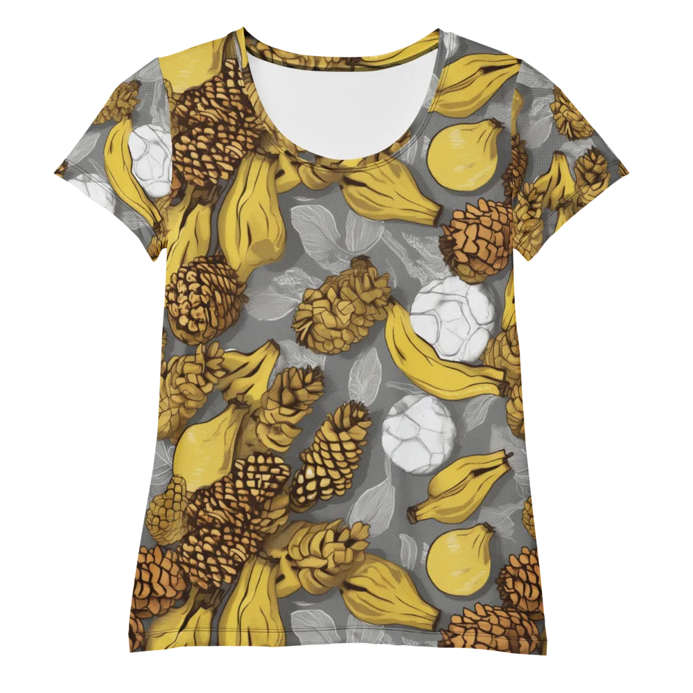 Banana Pinecone on Women's Athletic T-Shirt — Front