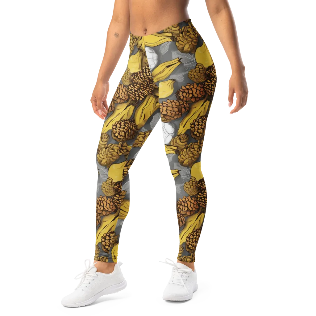 Banana Pinecone on Leggings — Left Front
