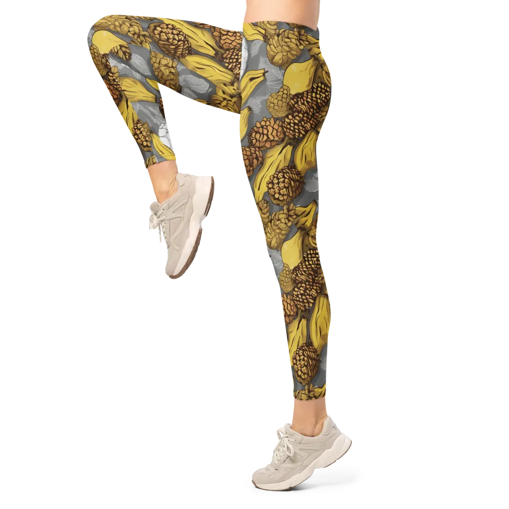 Banana Pinecone on Leggings — Left