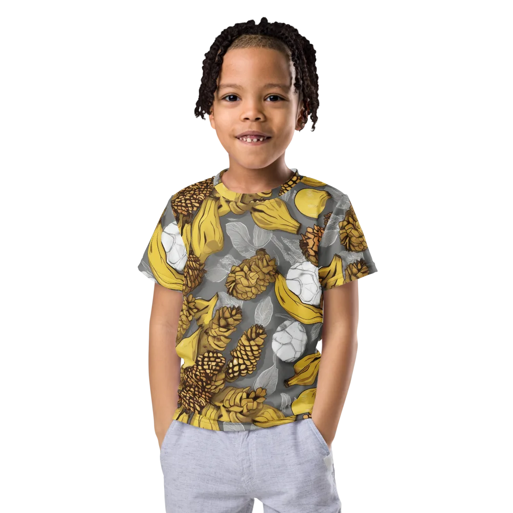 Banana Pinecone on Kids Crew Neck T-Shirt — Front