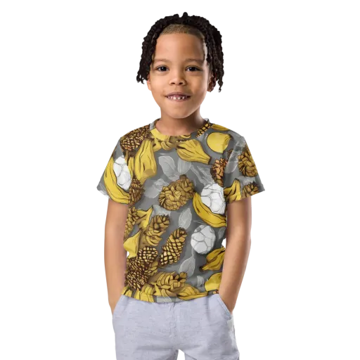 Banana Pinecone on a Kids Crew Neck T-Shirt