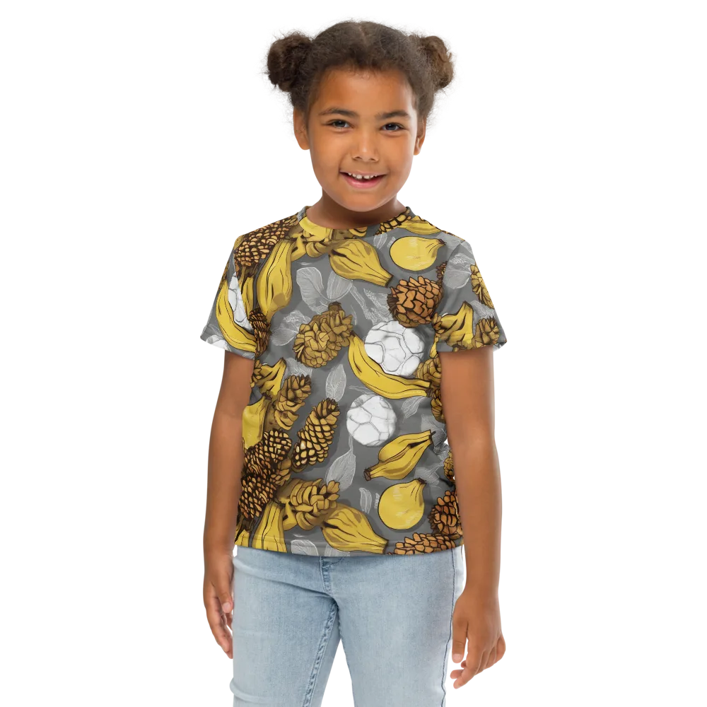 Banana Pinecone on Kids Crew Neck T-Shirt — Front
