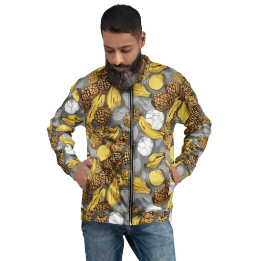 Banana Pinecone on a Bomber Jacket