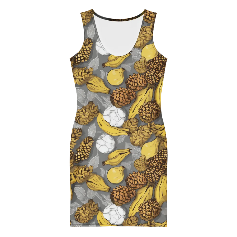 Banana Pinecone on Bodycon Dress — Front