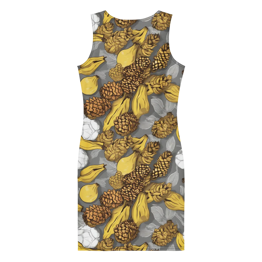 Banana Pinecone on Bodycon Dress — Back