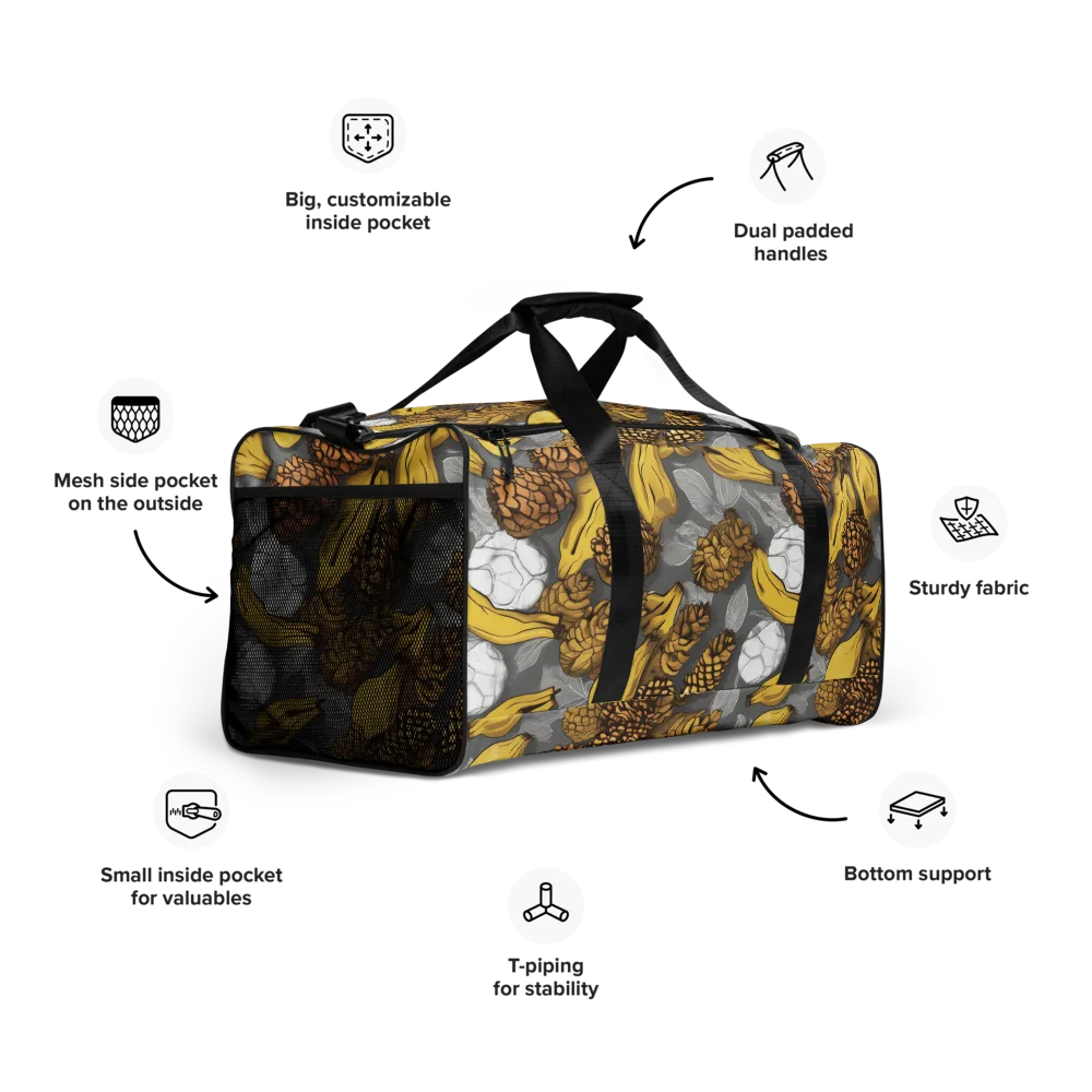 Banana Pinecone on Duffle Bag — Right Front