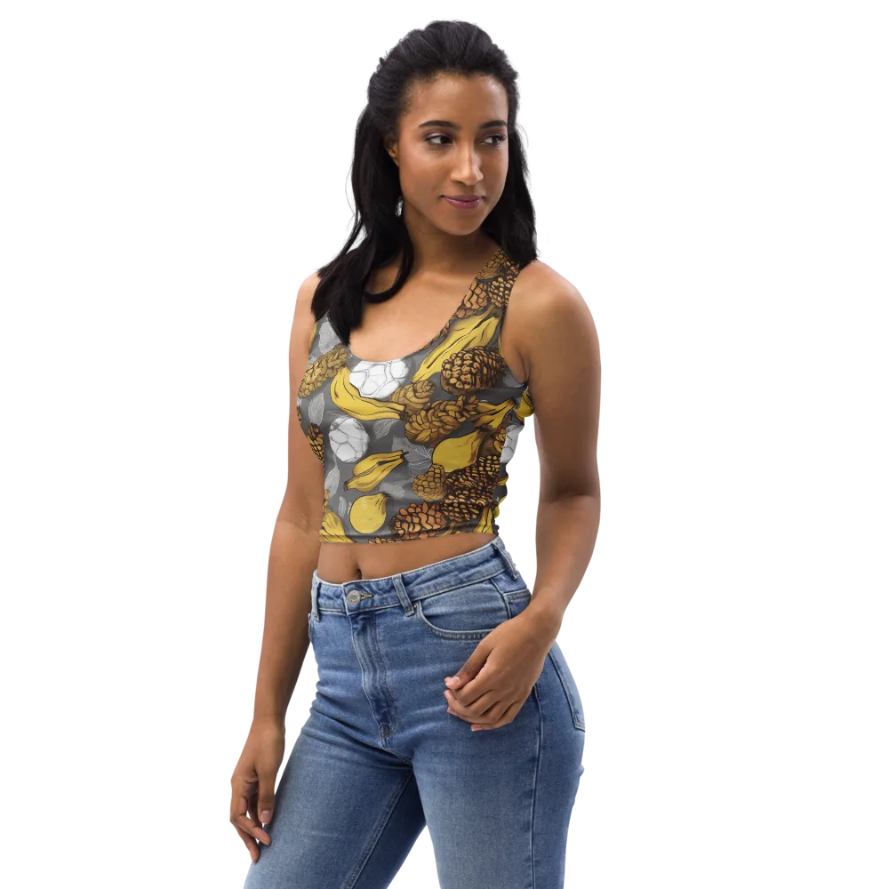 Banana Pinecone on Crop Top — Left Front