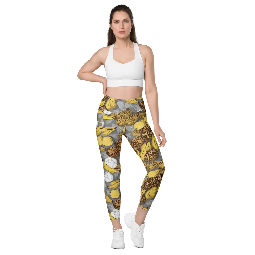 Banana Pinecone on Leggings with Pockets — Front