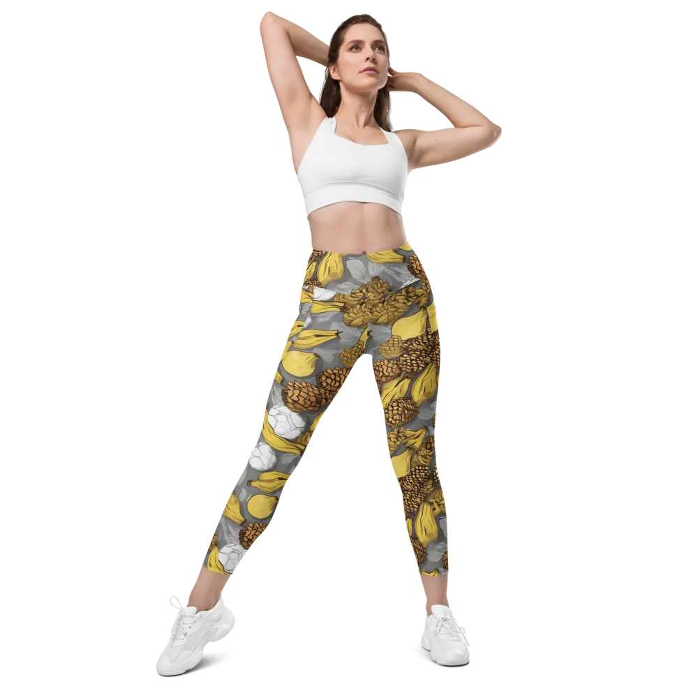 Banana Pinecone on Leggings with Pockets — Front