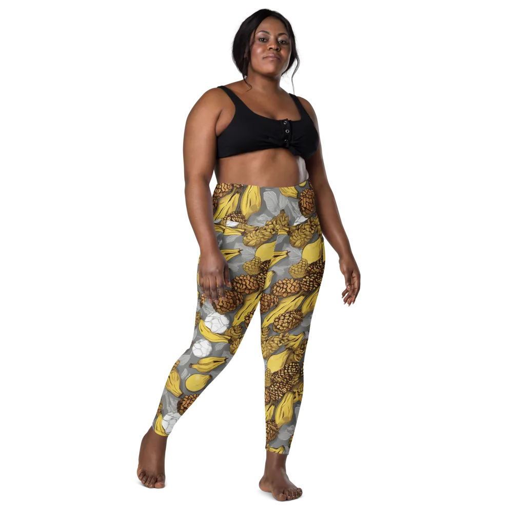 Banana Pinecone on Leggings with Pockets — Front