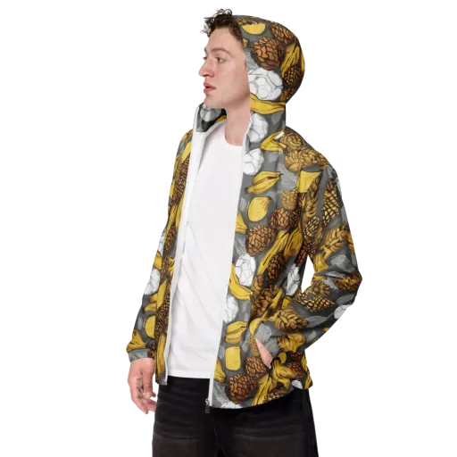 Banana Pinecone on a Men's Windbreaker