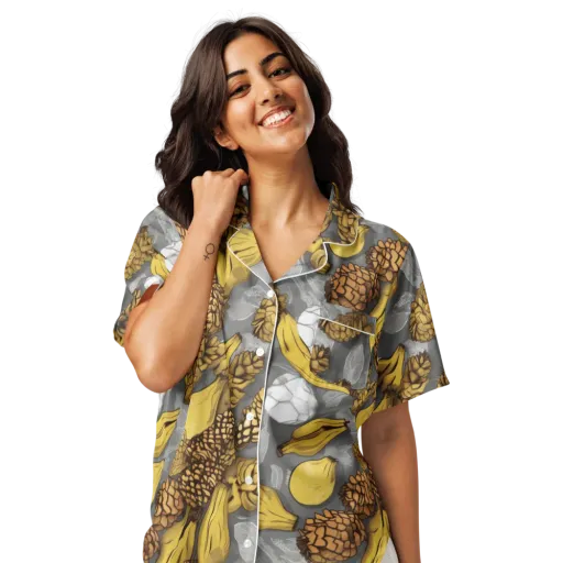 Banana Pinecone on a Women's Short Sleeve Pajama Top