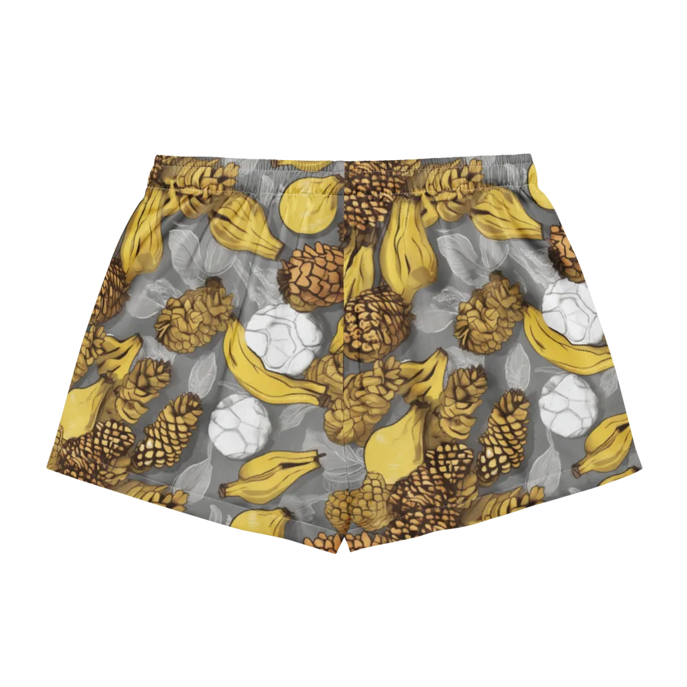 Banana Pinecone on Women's Pajama Shorts — Back